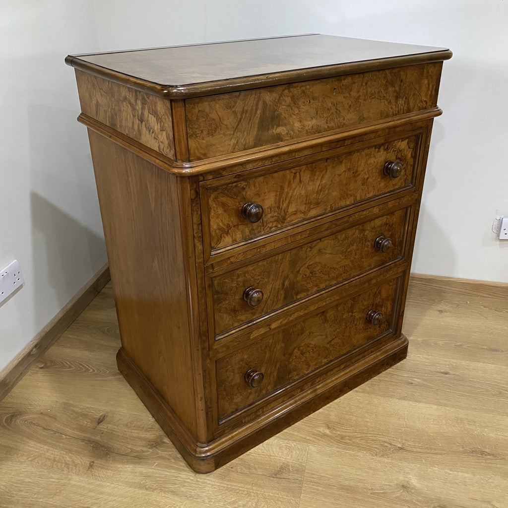 Fine Burr Walnut Chest of Drawers by James Lamb of Manchester-Antique Furniture > Chest of Drawer-James Lamb of Manchester-Lowfields Barn Antiques