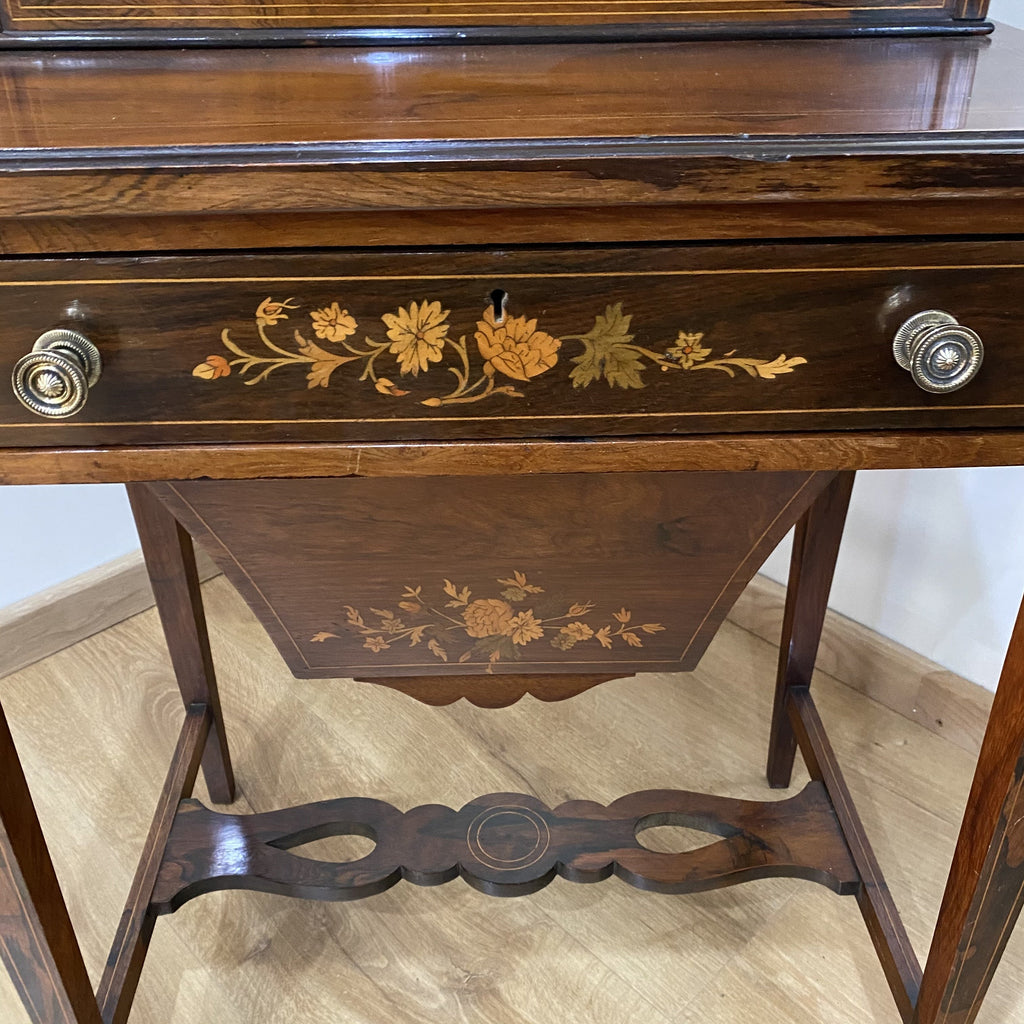 Fine Quality Combination Bonheur Du Jour and Work Table - Circa 1875-Antique Furniture > Writing Tables-Post Napoleon III-Lowfields Barn Antiques