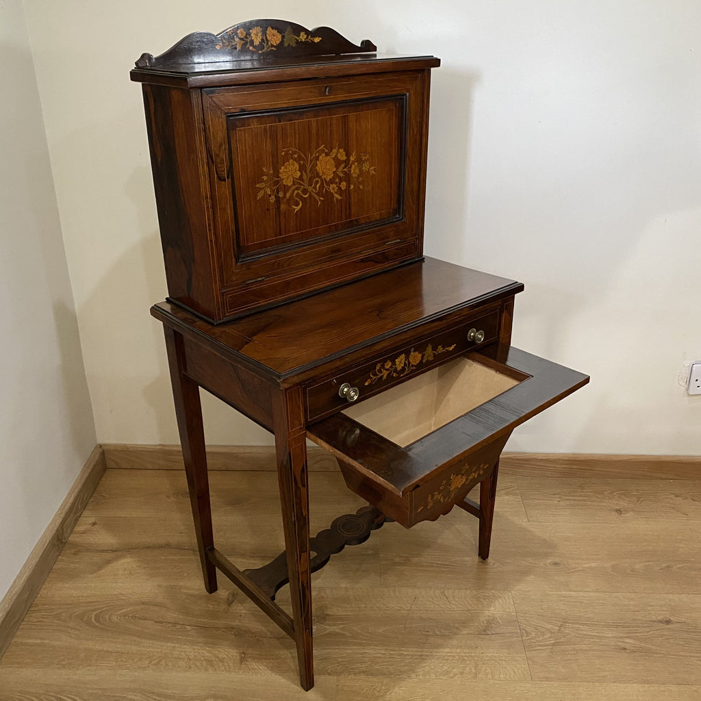 Fine Quality Combination Bonheur Du Jour and Work Table - Circa 1875-Antique Furniture > Writing Tables-Post Napoleon III-Lowfields Barn Antiques