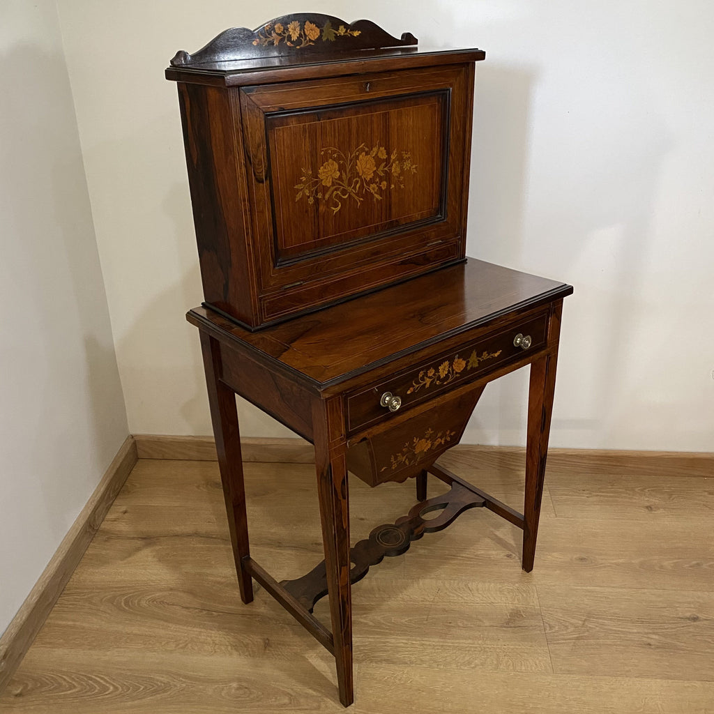 Fine Quality Combination Bonheur Du Jour and Work Table - Circa 1875-Antique Furniture > Writing Tables-Post Napoleon III-Lowfields Barn Antiques