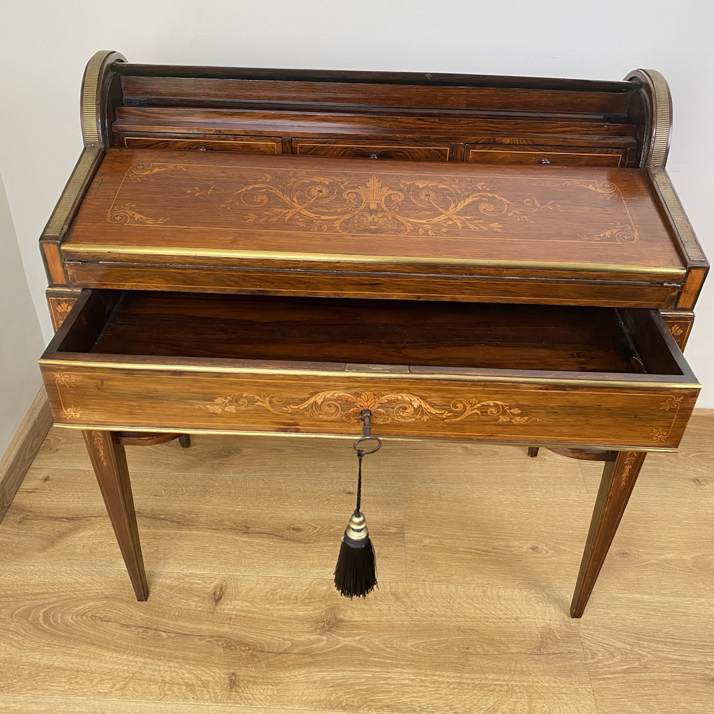 Fine Quality French Roll Top Writing Desk Circa 1880-Antique Furniture > Desks-19th Century-Lowfields Barn Antiques