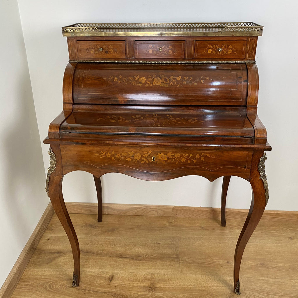 Fine Quality Rosewood and Marquetry Bonheur Du Jour - Circa 1870-Antique Furniture > Desks-19th Century French-Lowfields Barn Antiques