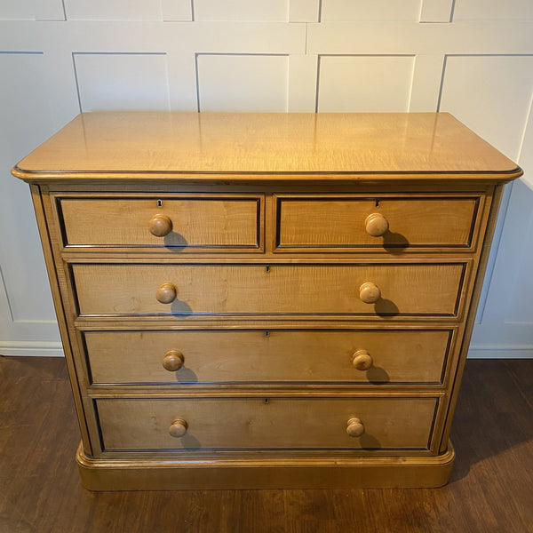 Fine Quality Satinwood Chest of Drawers - James Lamb of Manchester-Antique Furniture > Chest of Drawer-James Lamb of Manchester-Lowfields Barn Antiques