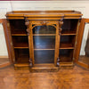 Fine Quality Victorian Figured Walnut Breakfront Bookcase-Antique Furniture > Bookcases-Victorian-Lowfields Barn Antiques