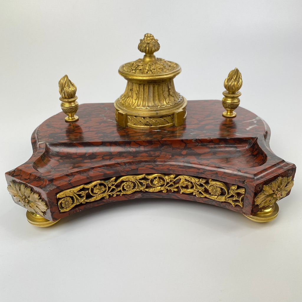 French Marble and Gilt Ormolu Ink Stand - Late 19th Century-Antique Decorative-Late 19th Century-Lowfields Barn Antiques
