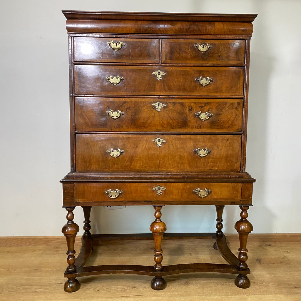 George I - Fine Quality Walnut Chest on Stand-Antique Furniture > Chests-George I-Lowfields Barn Antiques