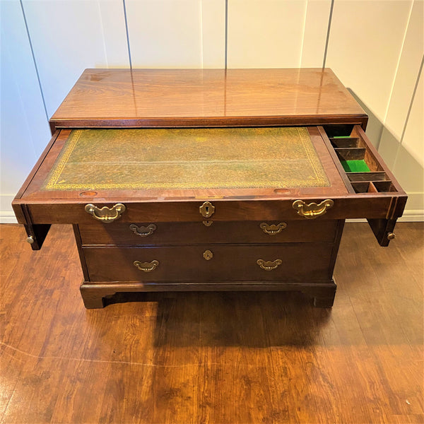 George III Mahogany and Oak Traveling Architects Chest with Desk-Antique Furniture > Chest of Drawer-George III-Lowfields Barn Antiques