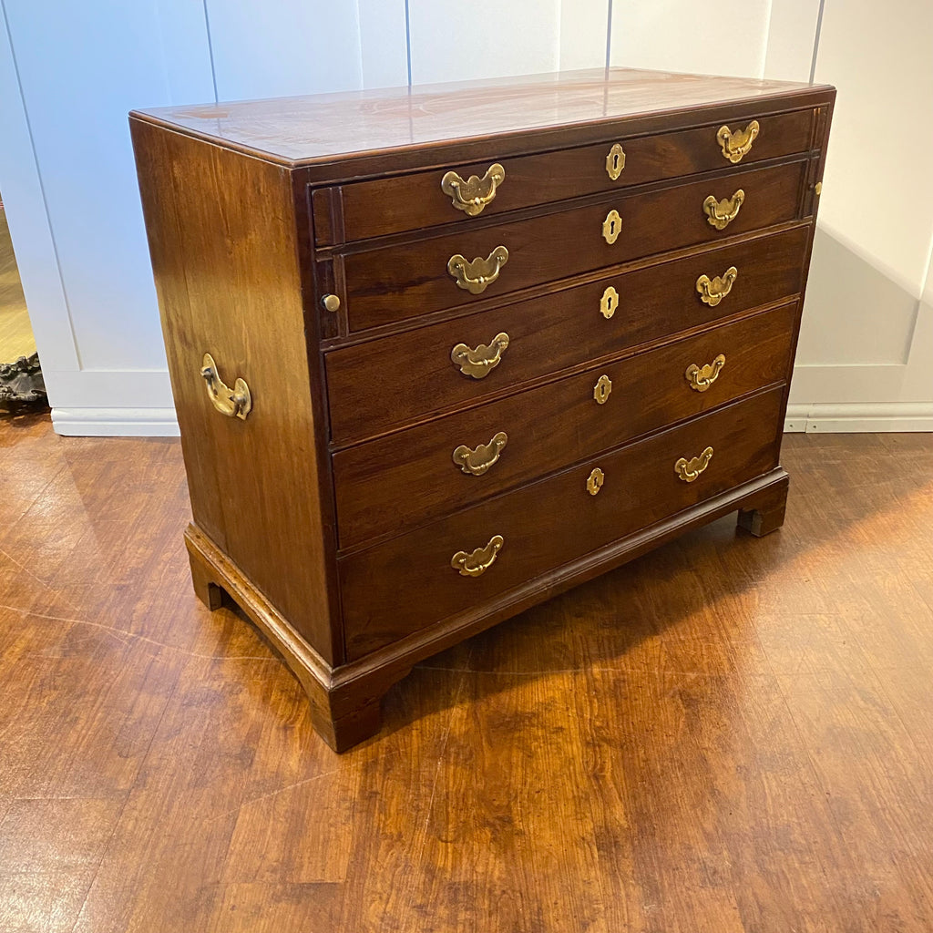George III Mahogany and Oak Traveling Architects Chest with Desk-Antique Furniture > Chest of Drawer-George III-Lowfields Barn Antiques