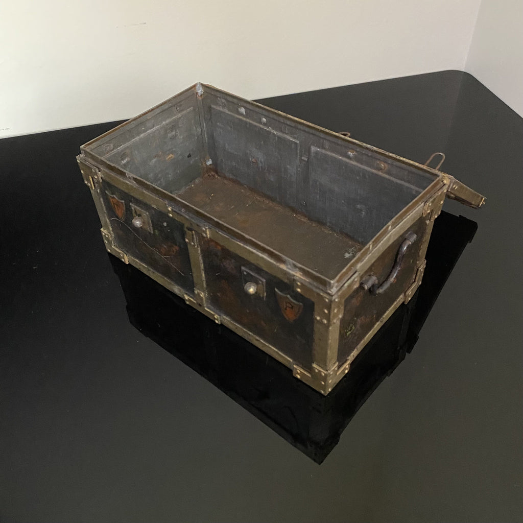 Huntley and Palmer Iron Chest Biscuit Tin - Circa 1909-Antique Biscuit Tins-Huntley and Palmer-Lowfields Barn Antiques