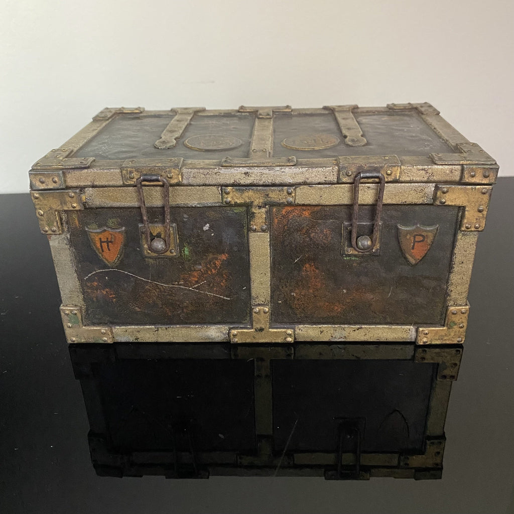 Huntley and Palmer Iron Chest Biscuit Tin - Circa 1909-Antique Biscuit Tins-Huntley and Palmer-Lowfields Barn Antiques