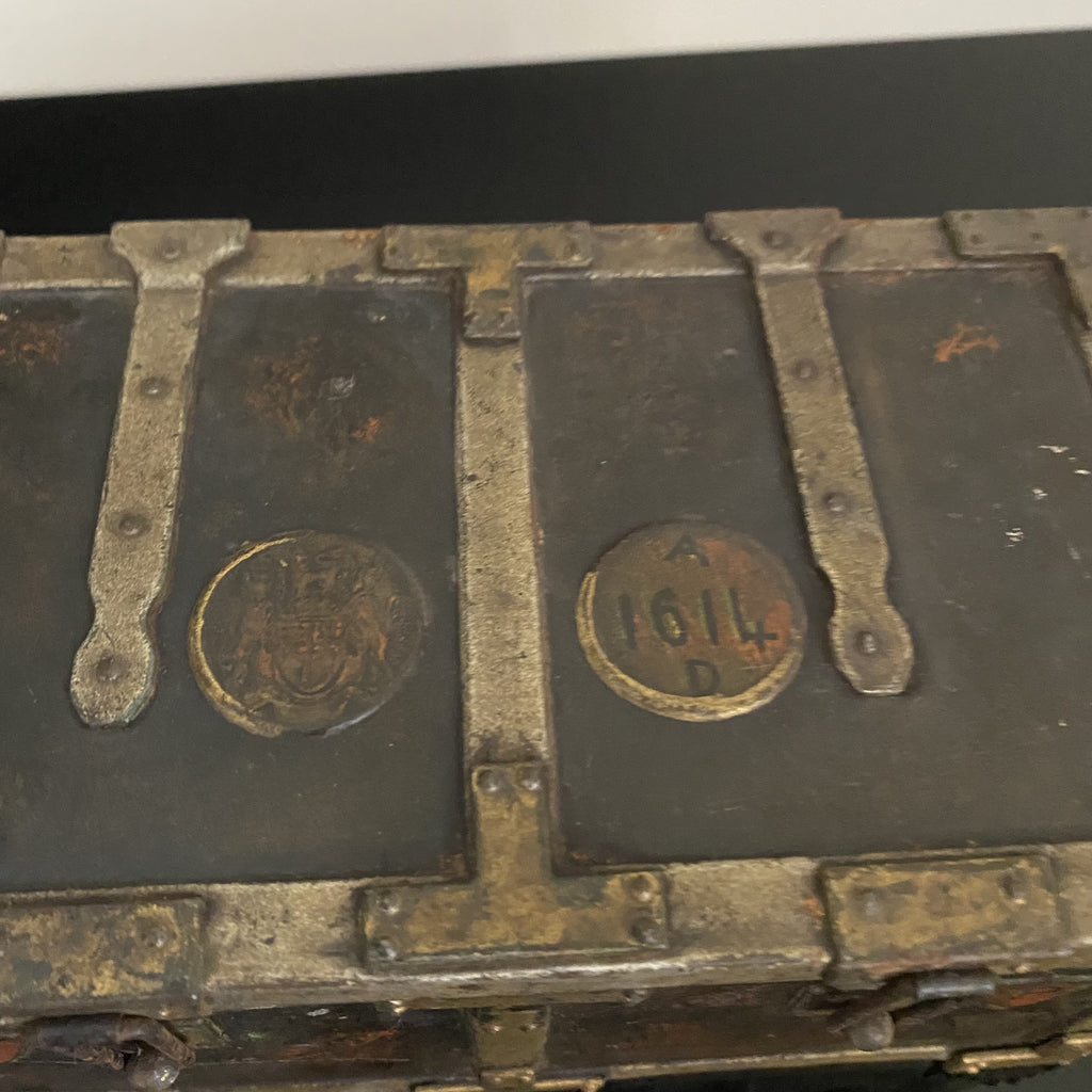 Huntley and Palmer Iron Chest Biscuit Tin - Circa 1909-Antique Biscuit Tins-Huntley and Palmer-Lowfields Barn Antiques