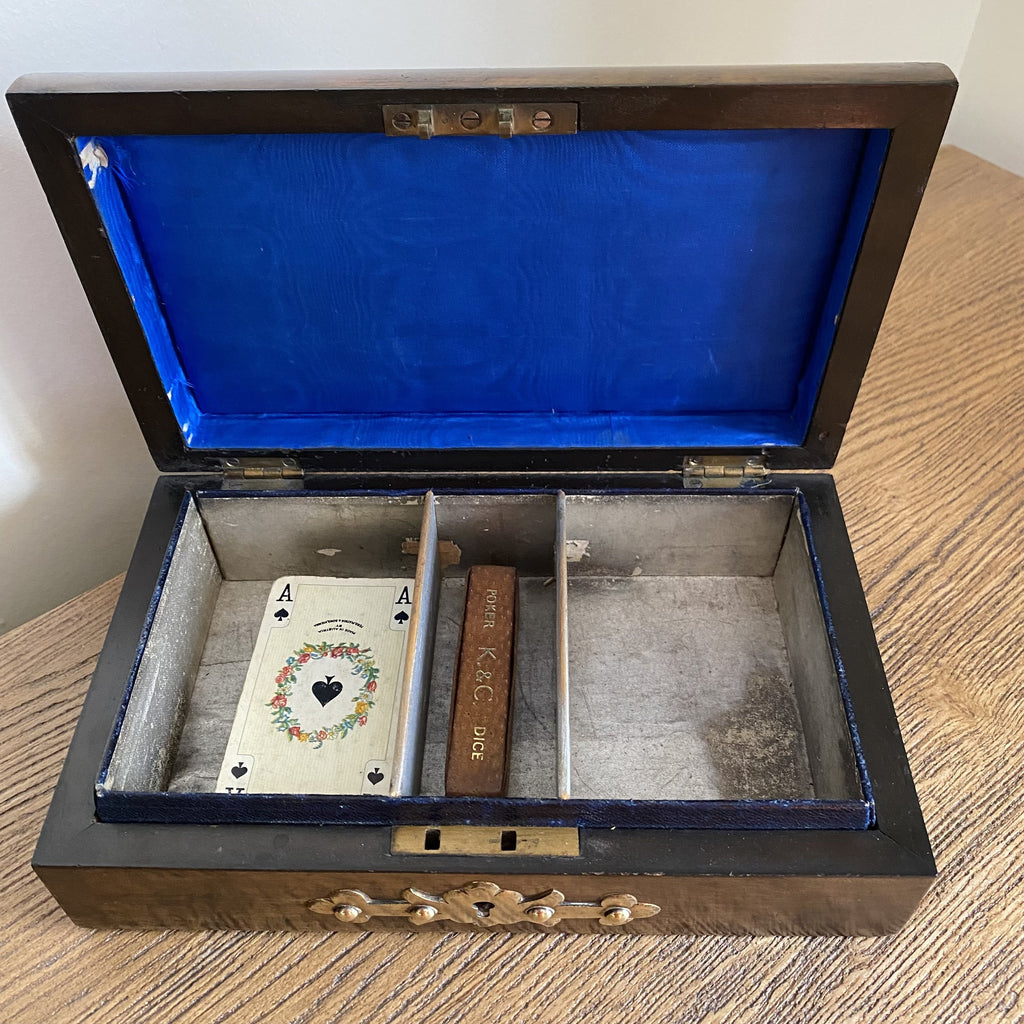 Luxury Walnut Playing Card Games Box - Circa 1860 - 90-Decorative Antiques-Victorian-Lowfields Barn Antiques
