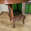 Mahogany Marble Top Table with Lantern Cupboard - Edwardian-Antique Furniture > Tables-Edwardian-Lowfields Barn Antiques