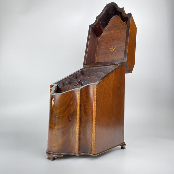 Mahogany and Satinwood Knife Box - Stationary Box - George III-Decorative Antiques > Desk Organisers-George III-Lowfields Barn Antiques