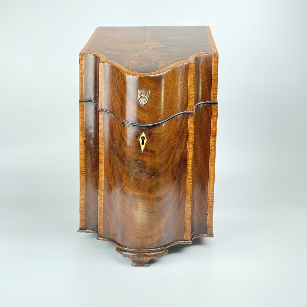 Mahogany and Satinwood Knife Box - Stationary Box - George III-Decorative Antiques > Desk Organisers-George III-Lowfields Barn Antiques