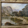 Pair Oil on Canvas - Lake Shore Scene - Scottish School 19th Century-Antique Art > Painting-Scottish School 19th Century-Lowfields Barn Antiques