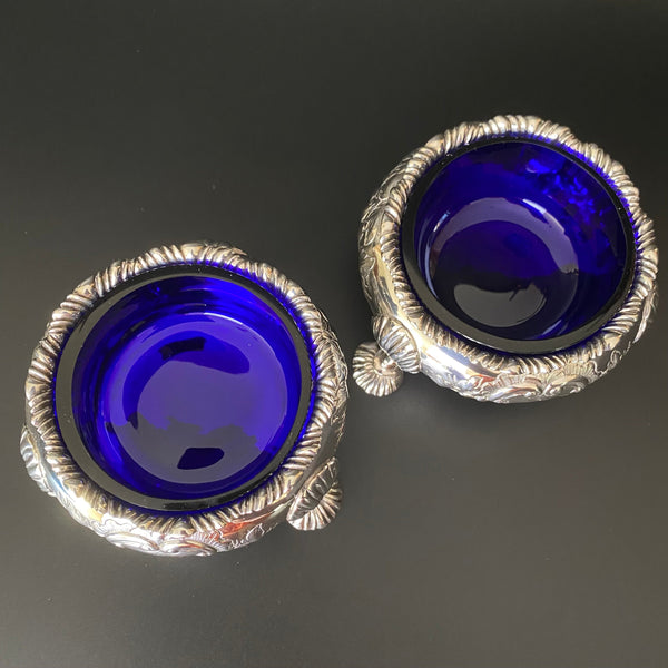 Pair of Victorian Silver Salt Cellars by Henry Holland 1844-Antique Silver > Silver Salt Cellars-19th Century Victorian-Lowfields Barn Antiques
