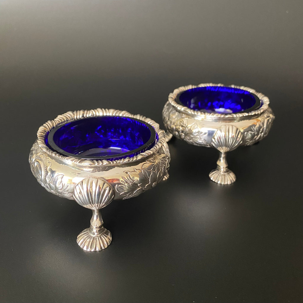 Pair of Victorian Silver Salt Cellars by Henry Holland 1844-Antique Silver > Silver Salt Cellars-19th Century Victorian-Lowfields Barn Antiques