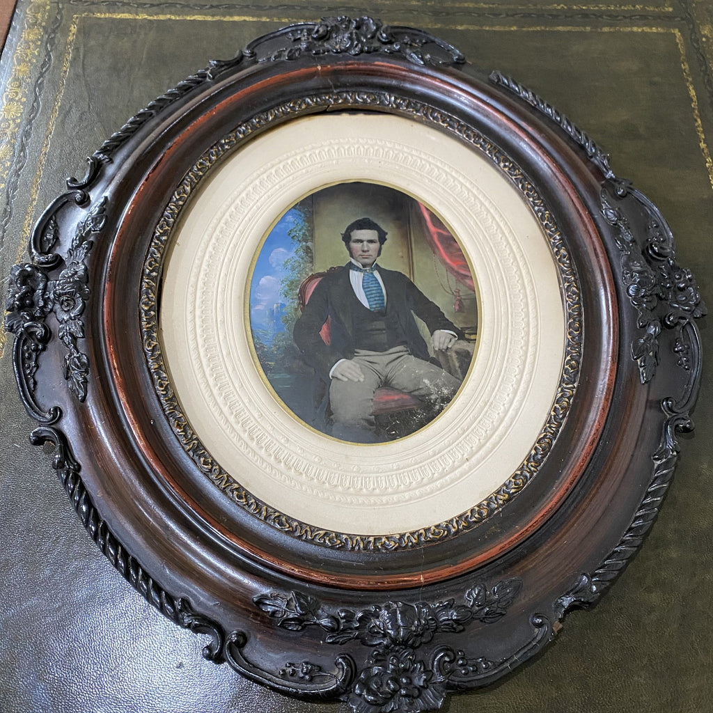 Plate Photo of a Distinguished Victorian Gentleman-Antique Art > Painting-Victorian-Lowfields Barn Antiques