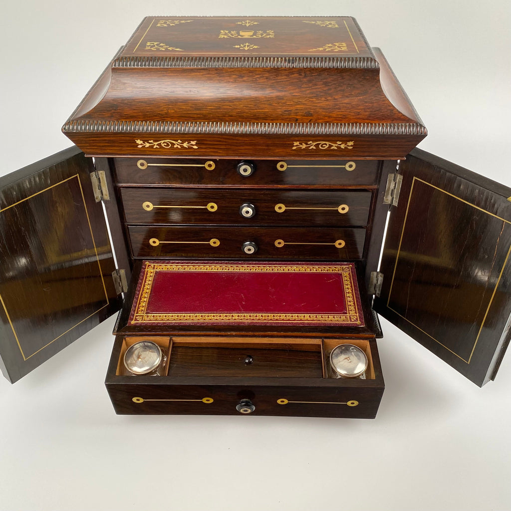Regency Rosewood Work Box-Antique Fine Furniture > Workbox-Regency C1820-Lowfields Barn Antiques