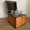 Rosewood and Satinwood Decanter Box George III-Antique Decanters Tantalus-George III-Lowfields Barn Antiques
