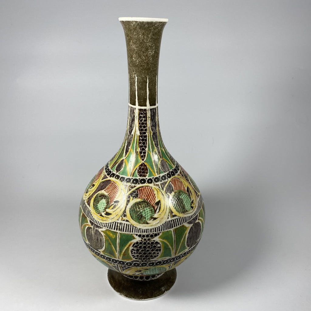 Scottish Art Pottery Vase - Art Nouveau Pottery-Antique Ceramics > Vase-Art Nouveau-Lowfields Barn Antiques