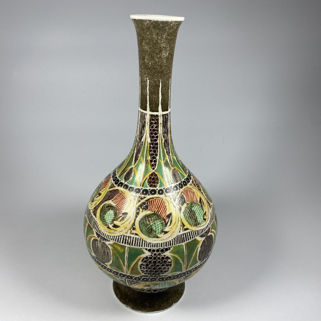 Scottish Art Pottery Vase - Art Nouveau Pottery-Antique Ceramics > Vase-Art Nouveau-Lowfields Barn Antiques