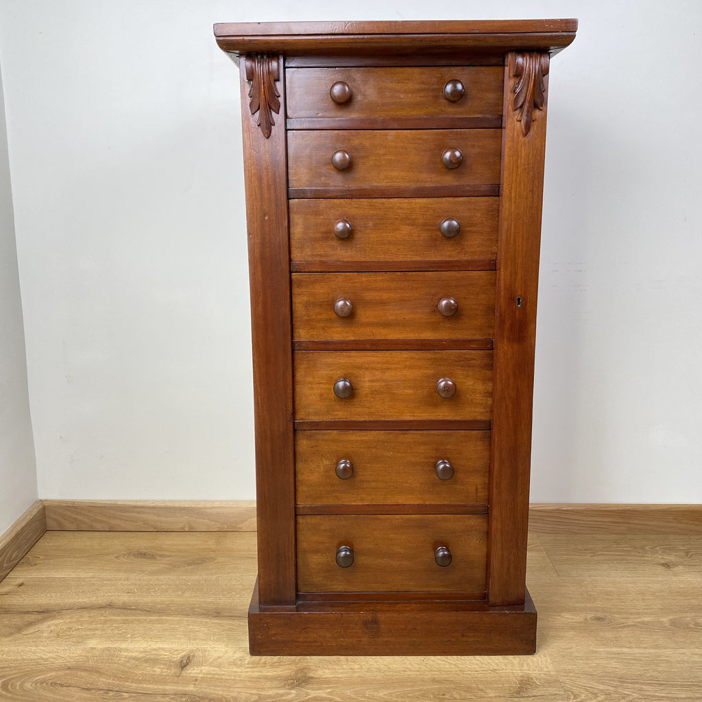 Seven Drawer Mahogany Wellington Chest of Drawers - Victorian-Antique Furniture > Chest of Drawer-Victorian-Lowfields Barn Antiques