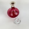 Silver Collared Cranberry Crystal Decanter-Antique Glass > Decanter-Moorcroft-Lowfields Barn Antiques