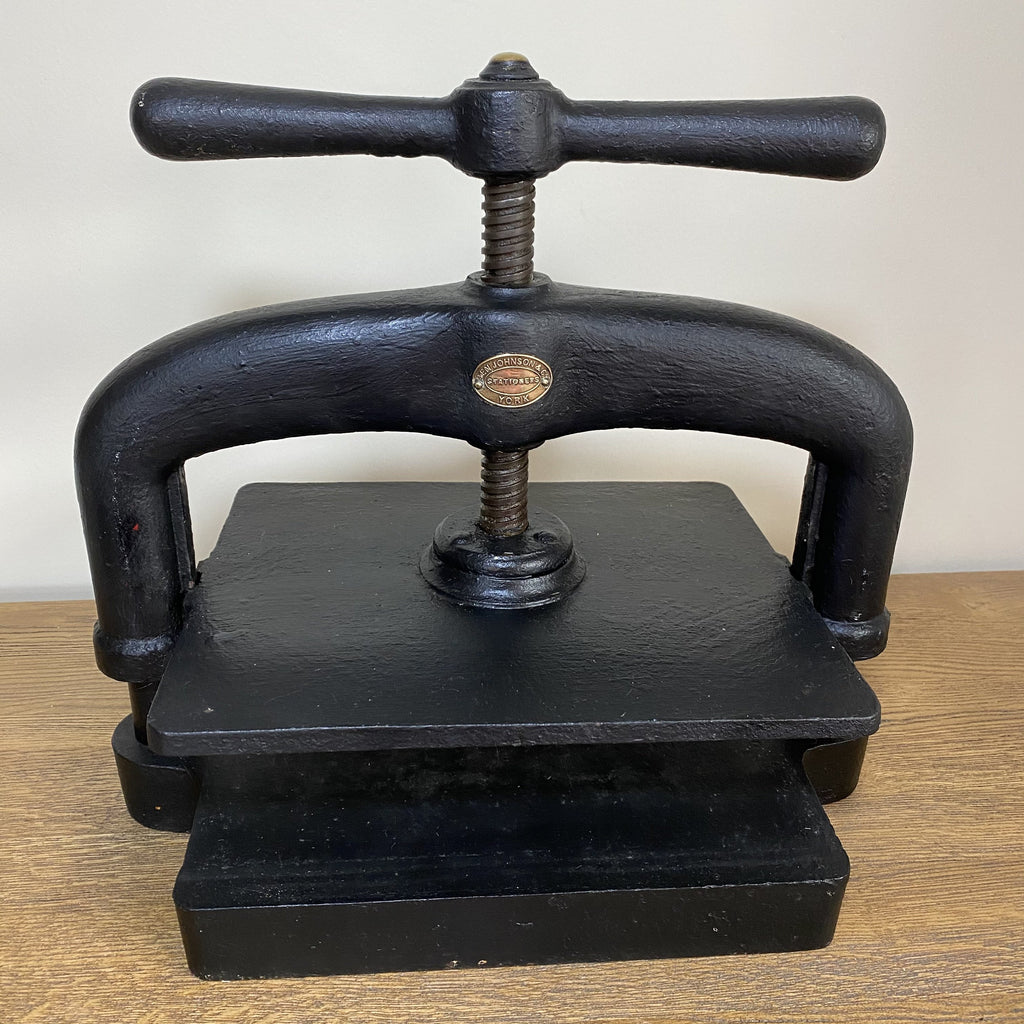 Victorian Cast Iron Book Press by Ben Johnson and Co Stationers York-Decorative Antiques-Ben Johnson & Co Stationers York-Lowfields Barn Antiques