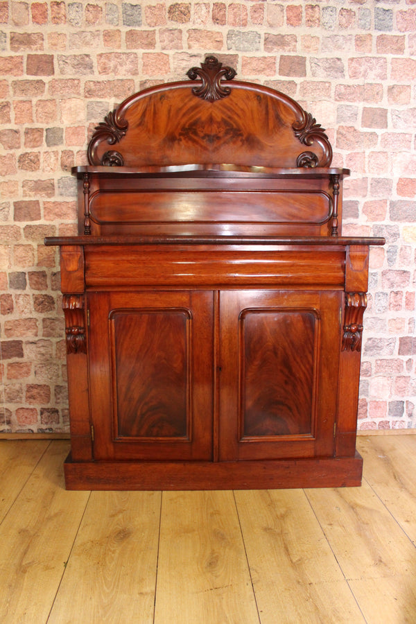 Victorian Flame Mahogany Chiffonier Circa 1860-Antique Furniture > Chest of Drawers-Victorian-Lowfields Barn Antiques