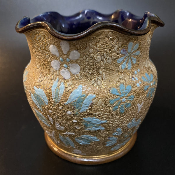 Victorian - Royal Doulton Lambethware Chine Gilt Ware Posy Vase-Antique Ceramics-Royal Doulton-Lowfields Barn Antiques